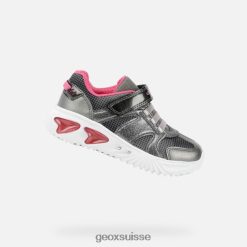 Geox Assister Girl Argent foncé / fuchsia R28ZDT1229 Chaussures Geox Suisse