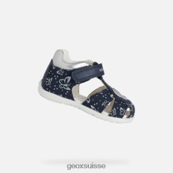 Geox Elthan Baby Girl marine / argent R28ZDT1517 Chaussures Geox Suisse