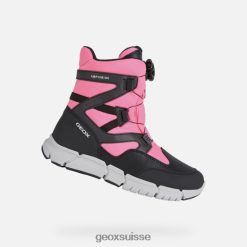 Geox FlexyPer Abx Girl noir / fluo fuchsia R28ZDT1179 Geox Bottes Femme