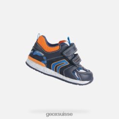 Geox Rishon bébé garçon Marine / Orange légère R28ZDT1586 Chaussures Geox Suisse