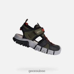 Geox Sandale Dynomix Boy militaire / rouge R28ZDT1271 Chaussures Geox Suisse