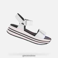 Geox Sandale Kency femme blanc R28ZDT354 Geox Bottes Femme