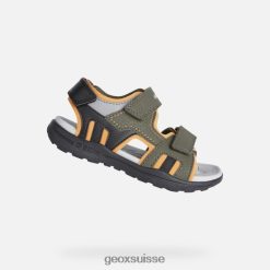 Geox Vaniett Boy militaire / orange R28ZDT1313 Chaussures Geox Suisse