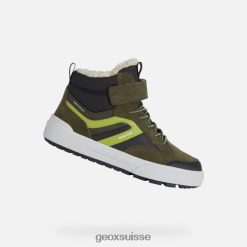 Geox Weemble Abx Junior vert foncé / vert citron R28ZDT1077 Geox Bottes Femme