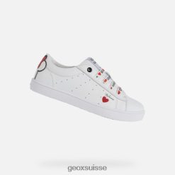 Geox fille kathe blanc / rouge R28ZDT1233 Geox Bottes Femme