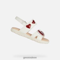 Geox sandale haïti fille blanc / rouge R28ZDT1880 Chaussures Geox Suisse