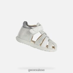 Geox sandale macchia bébé fille Off blanc / argent R28ZDT1477 Geox Suisse