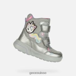 Geox sveggen abx fille Argent foncé / fuchsia R28ZDT1186 Geox Suisse